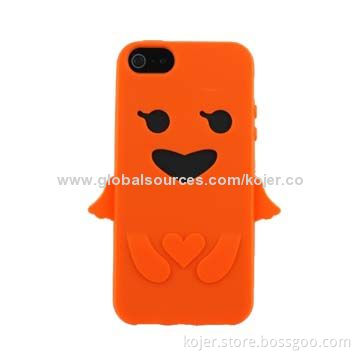 Silicone Mobile Phone Case for iPhone 5S, 5, Good Toughness and Ductility